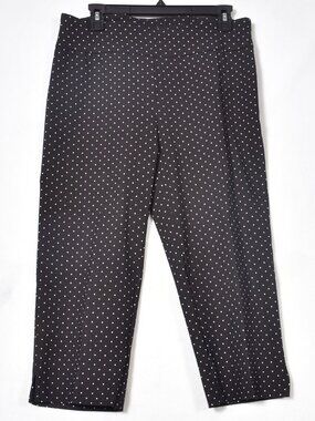 Zac & Rachel Women's Size 10 Dress Pants Black Polkadot Rayon Blend